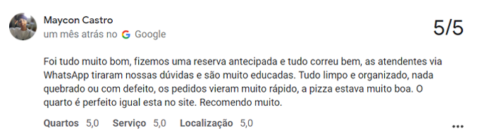 avaliação google